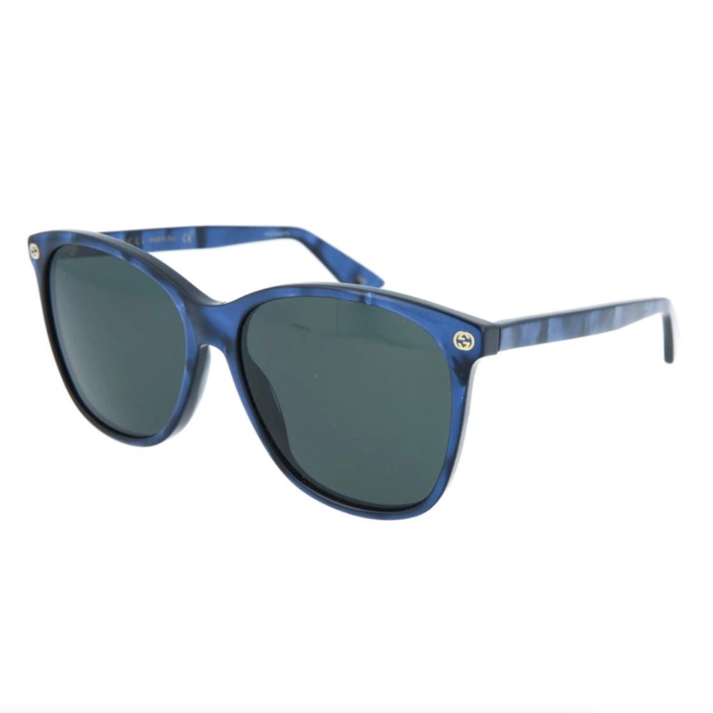 Rare! Gucci Blue Crystal Round Frame Sunglasses